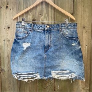 XXI High waisted denim jean skirt